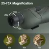 25-75x60 Teleskop Spotting SCOPE kraftfull Zoom Monokulär FMC BAK4 Vattentät för fågelskådning Mål Sting med stativ 240306