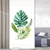 Window Stickers Windows Privacy Film Decorative Plant Style Stained Glass No Glue Static Cling Frosted 04