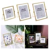 Frames Floating Glass Freestanding Metal Po Picture Frame Display