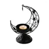 Candle Holders Metal Moon Holder Lamps Tealight Elegant Shape Hollow Out Design For Dining Table