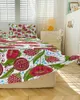 Sängkjol Pomegranat Flower Elastic Mittad sängöverdrag med örngottskydd Skydd Madrass Cover Bedding Set Sheet