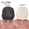 ヘアネットPLUSIGN 12 PCS/LOT WHOLESALE SPANDEX DOME CAP for Elastic Mesh Hairnets Weavingキャップ平均サイズStrech Snood Nylon