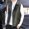 Gilet da uomo Giacca senza maniche moda vintage in pelle Pu per uomo Gilet di tendenza primavera autunno Abbigliamento maschile da strada punk tutto-fiammifero di qualità