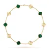 Kedjedamn Sier Clover Pendant Halsband anständiga anpassade hängen fin rosguld smycken party halsband designer för kvinnor