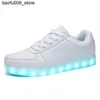 Casual Shoes Comemore 2023 Vuxen unisex Womens Childrens Glow Sports Shoes Glow USB Laddar pojkar Led Colorful Glow Shoes Girls Footwear Q240320