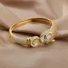 Pulseira de leopardo de zircônia para mulheres pulseiras de aço de luxo mulheres jóias de casamento presente de dia dos namorados 240319