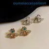 Designer Luxus-Markenschmuck Western Empress Dowagerring Ohrstecker im Saturn-Kristall-Stil, einfache und vielseitige Ohrringe für Frauen