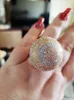 Godki Trendy Disco Ball Big Bold Statement Ring for Women Cubic Zircon Finger Rings Beads Charm Ring Bohemian Beach Jewelry 240318