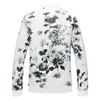 Våren 2024 Men Jacketrock Stor storlek 6xl-M Fashion Floral Print Casual Street varumärkeskläder 240309