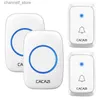 DOORBELLS CACAZI A06 DCバッテリー駆動ワイヤレス防水ドアベル300mリモコン36チップコードレスホームコードレス電話ベルY240318