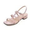 Sandals Qplyxco sexy plus nieuwe sandalen vrouwen zomer stly groot en klein formaat 2850 dansen low hiel feest trouwjurk schoenen vrouw 218