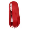 Parrucche Parrucca Missuhair Sally Costume per donna Parrucca lunga 26 pollici per capelli rossi lisci Parte centrale Parrucche sintetiche per Halloween