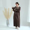 Ubranie etniczne 2 -częściowy satynowy zestaw Abaya Zestaw muzułmańskiego otwartego Abayas dla kobiet Dubai Elegancki indyk Kimono Inner Dress African Islamski zestaw