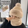 Écharpes en peluche chapeau écharpe rester à la mode et au chaud avec des coutures fines cache-cou femme