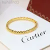 Desginer catier bracelet carier bracelet V Gold High Edition Card Home Point Rivet Bullet Head Narrow Edition Bracelet Plated 18K Rose Gold Fashion Couple Bracelet