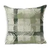 Pillow 45x45cm Morandi Green Stripe Geometric Cover Home Decorative Sofa Bed Tropical Plants Flower Case