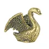 Dekorativa figurer Retro mässing Swan Statue Hem skrivbordsdekoration Small Animal Figurine Golden