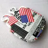 Klubbar 1pc USA Flagg Mallet Cover Golf Square Mallet Putter Head Cover för Center Shaft Putters med magnetisk stängning