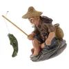 Garden Decorations Fisherman Statue Miniature Figurines Ornament Decor Household Desktop Lovely Sculpture