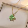 Pendant Necklaces Fashionable 360° Rotating Four-leaf Clover Necklace For Women Creative Jewelry Accessories Birthday Gift Lover