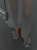 Jupes Skorts Tossy maille plissée transparent jupe longue pour les femmes pure Sexy évider vacances plage jupe femme taille haute Y2k Maxi jupe 240319