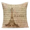 Pillow Cover Square Throw Covers Paris Eiffel Tower London Big Ben Cases Home Decor Sofa Bed