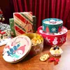 Бутылки для хранения Рождественская жестяная коробка Круглые рождественские подарочные коробки Металлические контейнеры для конфет для печенья с крышками