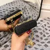 Cosmetic Bags Fashion Mini Chain Decorative Bag PVC Mouth Red High Quality Pen Case Women's Brand Hand