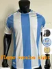 Argentine Soccer Jersey Alvarez Copa 24 25 Version Player 2024 2025 Dybala Martinez MessiS Maradona de Paul Chemise de football Hommes Kit Ensembles Uniformes Di Maria