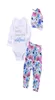 Nowe zestawy odzieży jesiennej strój 3PCS 039 w polu róż Be Wildttaue039 Longsleeved Baby Rompers Floral Pant z 2677732