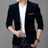 Marca dos homens veludo blazers outono primavera moda masculina magro gordura casual terno jaqueta masculino blazer masculino roupas vetement homme 240318