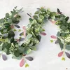 زهور زخرفية 6 قدم الاصطناعية الأوكالبتوس جارلاند فو يترك كروم نباتات الحرير الأخضر لحضور حفل زفاف منزل عيد الميلاد