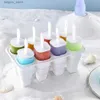 Dondurma aletleri dondurma tepsisi katlanabilir dubleks şekiller dondurma çubuğu 8 ızgaralar katlanabilir silikon bebek popsicle kalıpları mutfak gadget l240319