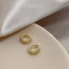 Coréen noir torsadé couleur argent cerceaux 14k boucles d'oreilles en or jaune amour coeur cercle boucles d'oreilles pour les femmes Simple Cool fête bijoux accessoires Aros