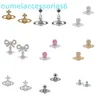 Branddesigner Western Empress Dowagerearring Stud Stud Saturn Mulheres Moda Amor Luz Versátil Brincos Commuter