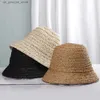 Sombreros de ala ancha Sombreros de cubo 2022 Protección solar Sombrero de playa para mujer Sombrero de cubo Sombrero para mujer 2022 Pasamontañas Rafia Sombrero para el sol Sombrero de asesor Sombrero str Sombrero de niña de Panamá Y240320