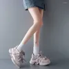 Casual Schuhe Sommer Papa Für Frauen Koreanische Version Aushöhlen Turnschuhe Trend Lace Up Design Sport Weibliche Plattform