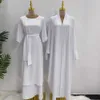 2023 Dames Abaya Groothandel Set Effen Kleur Crêpe Stof Met Binnenkleding Pakken Voor Moslim