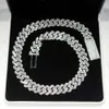 Chunky Iced Out Mens Cuban Necklace Silver 925 Hip Hop 20mm Diamond Moissanite Cuban Necklace Chain