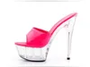 Scarpe eleganti Sandali dolci Tacchi ultra alti 15 cm Cristallo trasparente Matrimonio Rosa Sandali impermeabili con dispositivo di raffreddamento Donna EstateEVXO H240321