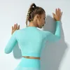 Kvinnors T -skjortor långärmad gröda gym för kvinnor träning yoga toppar skjorta
