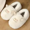 Walking Shoes Female Winter Home Floor Women Cartoon Cute Little Sheep Cheep Plush Varma tofflor Män Anti Slip Furry