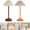 Table Lamps Cordless Lamp Wood Base Bedside Fabric Shade Dimmable Touch Rechargeable For Living Room Dorm Home Office