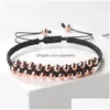 Beaded Strand 4Mm Classic Bracelets Gold Sier Color Double Layer Handmade Adjustable Copper Beads Woven Bracelet Fashion Jewelry Gift Dh4J3