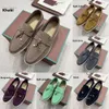 2024 New Summer Walk Loafers Loro Piano Casual Shoes Leather LOFO Mens Womens Dress Shoes Moccasins Comfort Flat-bottomed Casual Slip-on Lazy Fashion Shoes