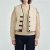 Women's Vests 2024 Autumn V-neck Loose Casual Fur One-piece Women Vest Jacket