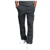 Pantaloni da uomo Pantaloni multitasche con utensili Pantaloni da jogging in tessuto cargo in tessuto casual stile safari da uomo