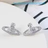 Bijoux de marque de luxe de styliste, boucles d'oreilles impératrice occidentale, Niche, Style français et élégant avec boucles d'oreilles Saturn