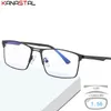 Mannen Metalen Leesbril Anti Blauw Licht Blokkeren Recept Bijziendheid Brillen Frame Optiek Lenzen Verziend Brillen 240313