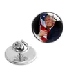 25 mm Trump Kristallglas Kleidung Broschen 2024 Amerikanische Wahl Trump Metall Abzeichen Pins